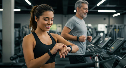Obraz premium young woman exercising in gym