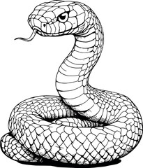 Fototapeta premium vector illustration of a black snake