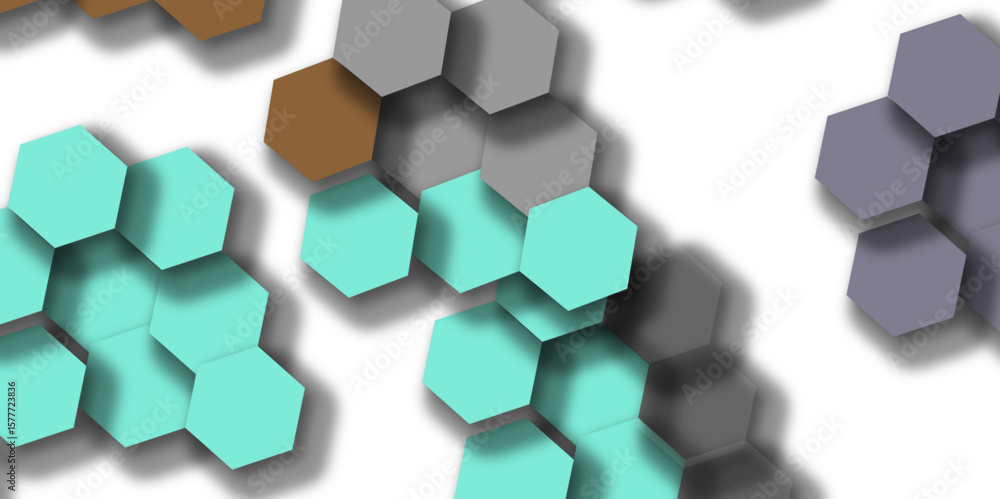 Poster background is a honeycomb of delicate shade pattern. integration technology with nature, sky. futuri