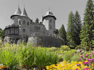 castle savoia in the mountains in gressoney italy	