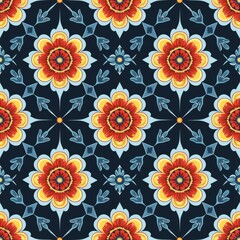 Royal Indian Mandala Seamless Pattern