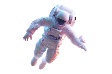 Astronaut floating in space, vibrant colors