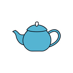 Minimalist teapot illustration for kitchen and drink themed coloring book Line Art Vector Illustration