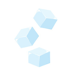 Ice cubes isolated on white background. Ice cubes drop. Ice cubes.