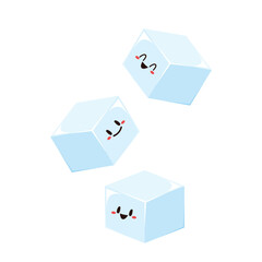Ice cubes cartoon vector. Ice cubes drop. Ice cubes character design.