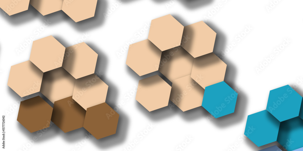 Poster background is a honeycomb of delicate shade pattern. integration technology with nature, sky. futuri