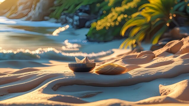 Tropical Sunset Picnic on the Beach