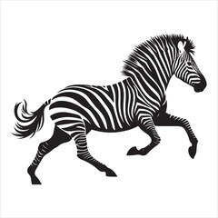 Fototapeta premium Silhouette vector of a zebra standing on a white background