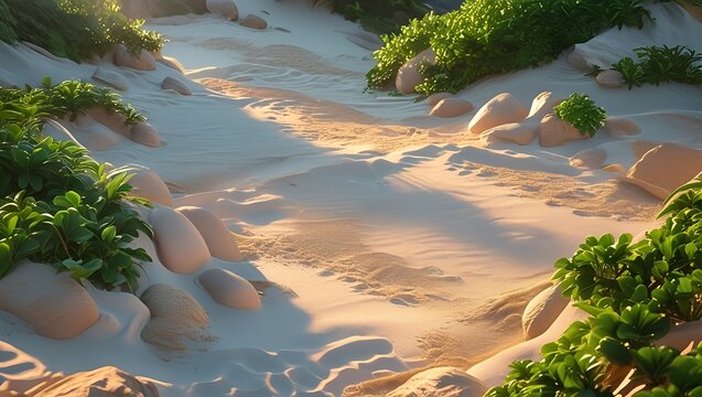 Tropical Pathway through Sandy Dunes