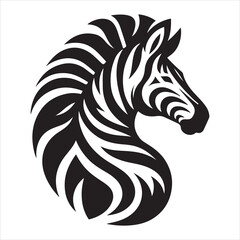 Fototapeta premium Silhouette vector of a zebra standing on a white background