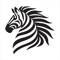Obraz premium Silhouette vector of a zebra standing on a white background