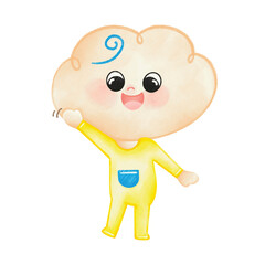 Fototapeta premium Baby boy wave goodbye Png 