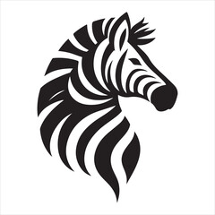 Obraz premium Silhouette vector of a zebra standing on a white background