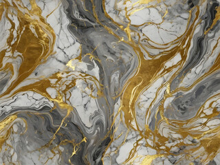 Elegant White Marble Texture with Flowing Gold Accents