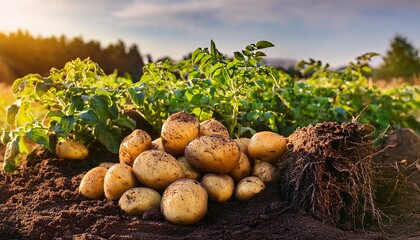dug potatoes in the peasant s garden rural life potato harvest