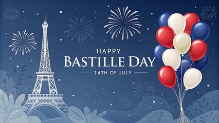 Bastille Day, Festival Graphic Featuring Vibrant and Elegant Design.