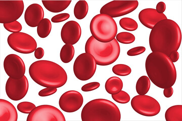 Red blood cell background on white background, medical concept
