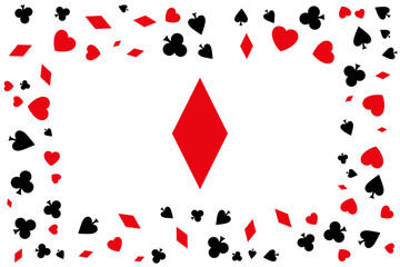 Poker concept frame with ace of diamond in the center