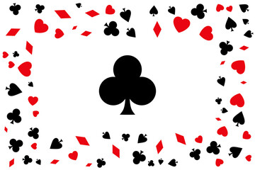Poker concept frame with ace of clover in the center