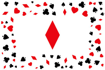 Poker concept frame with ace of diamond in the center