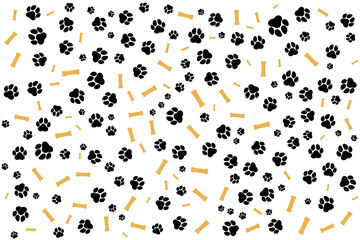 Paw and bones background, very cute design