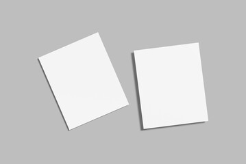 Blank polaroid photo frame with soft shadows and scotch tape isolated on white paper background as template for graphic designers presentations, portfolios