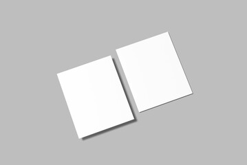 Blank polaroid photo frame with soft shadows and scotch tape isolated on white paper background as...