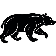 Obraz premium bear-running-silhouette-on-white-background.eps