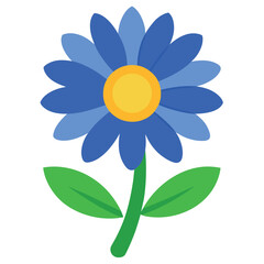 Fototapeta premium blue-daisy-flower-on-white-background 