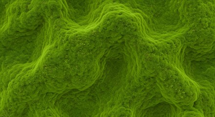 Obraz premium Close up view of a green mossy surface with textured formations and organic appearance overall look
