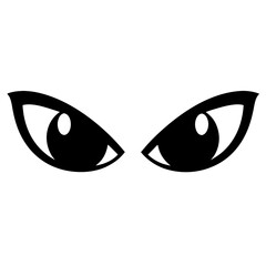 Menacing Black Eyes Graphic Illustration Evoking Suspicion and Villainy, A Black Image