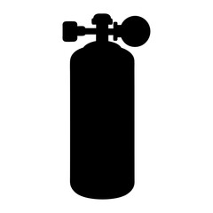 Silhouette of a scuba diving tank, a vital piece of diving equipment