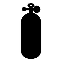 Silhouette of a diving tank, scuba gear or oxygen cylinder equipment