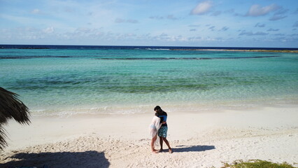 young couple on the beach