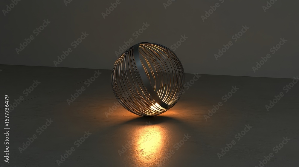 Aufkleber elegant metallic sphere with soft light and minimalist design
