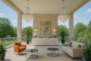 Abstract blurred background chairs in hotel luxury lobby