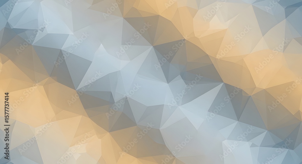 Poster abstract background with geometric shapes in shades of blue and beige creating a mosaic effect