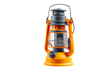 Naklejka premium Orange and gray LED lantern on black background
