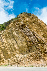 Picturesque landscape with layered beautiful mountains of the North Caucasus Dagestan Russia