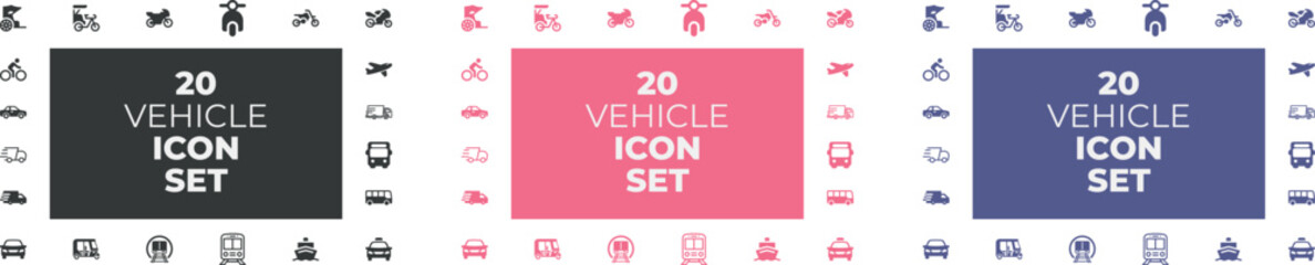 Vehicle icons set