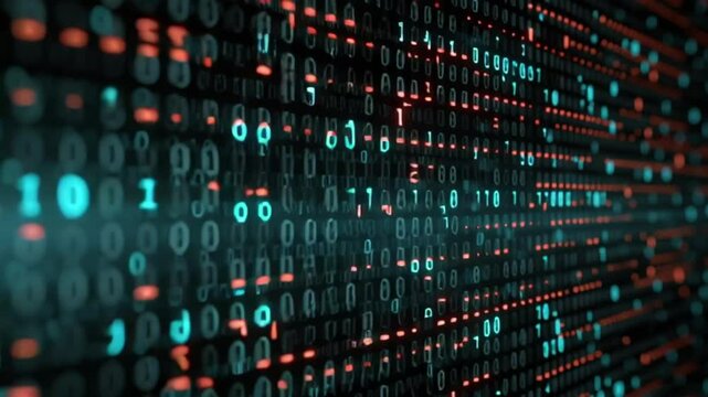 Abstract futuristic background with binary code data, technology and connection concept, digital