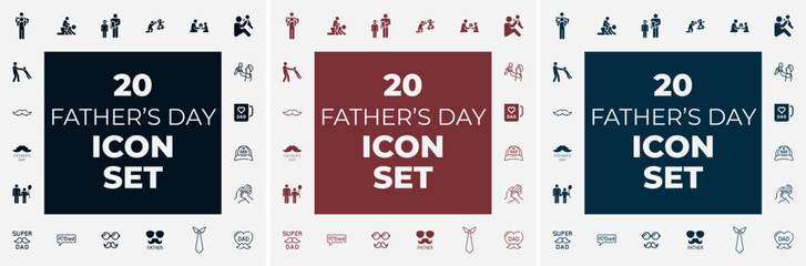 Father's day icons set
