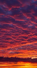 Fototapeta premium Isometric vertical sunset sky with glowing clouds
