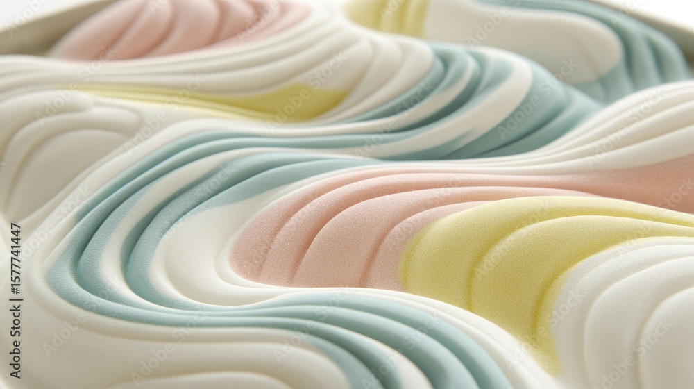 Aufkleber flowing patterns of soft pastel colors in textured design