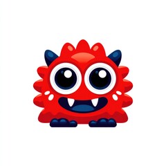Cheerful red monster illustration.