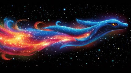 Obraz premium Cosmic Creature: Nebula Serpent