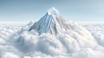 Snowy Peak Above Clouds