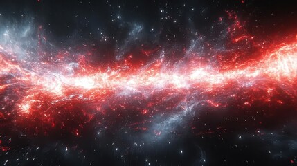 Fototapeta premium Cosmic Nebula: Red and White Energy Stream