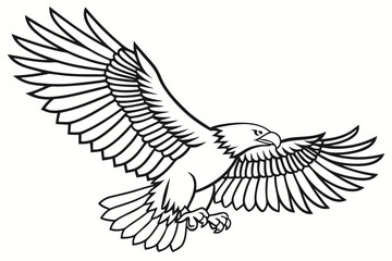 coloring page line art the eagle black vector