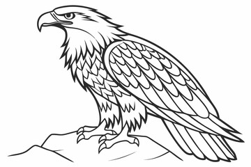 Obraz premium coloring page line art the eagle black vector